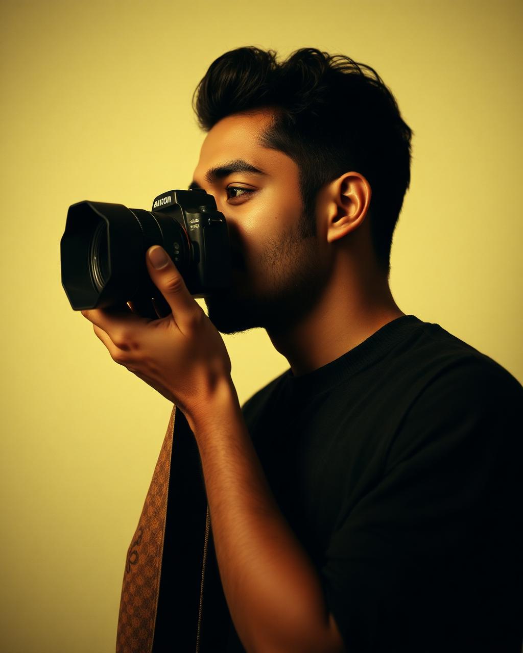 Tanishq Sharma photographing on location